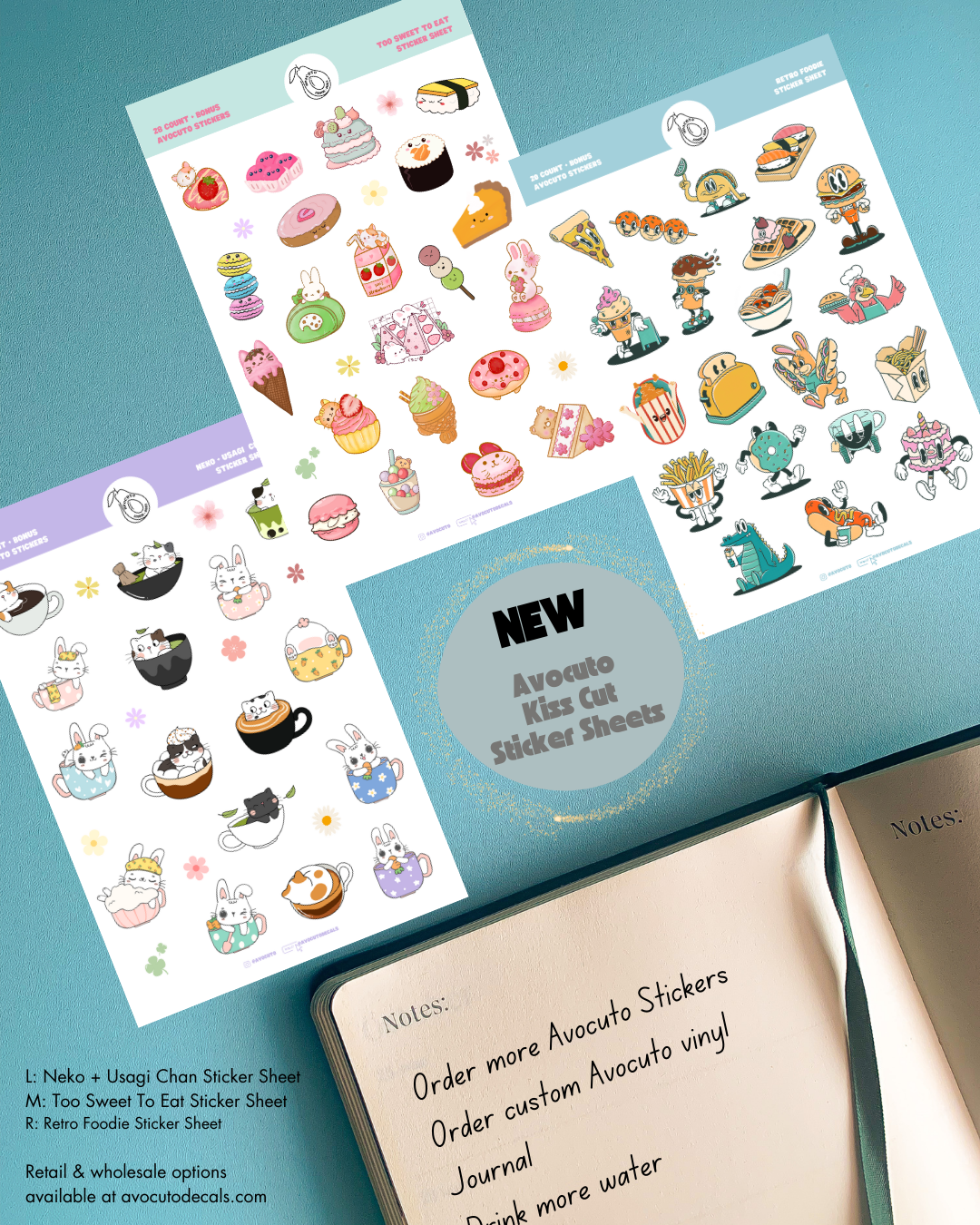 Pre-Made Neko + Usagi Chan Sticker Sheet